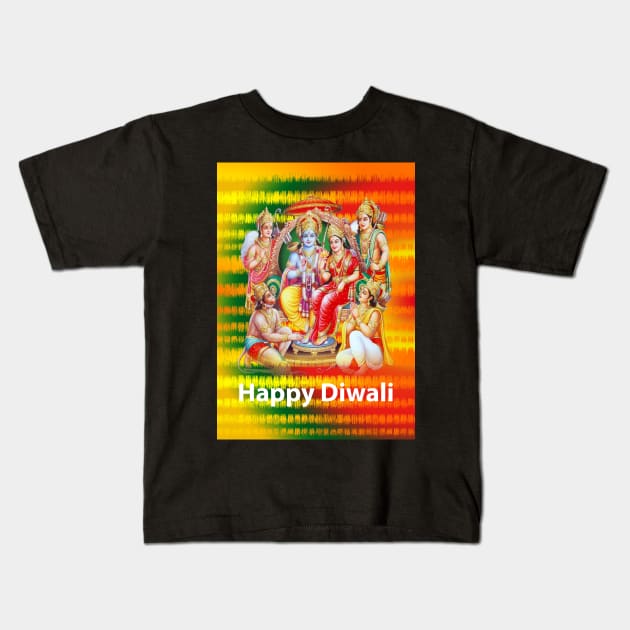 Happy Diwali Greeting Card Kids T-Shirt by justrachna